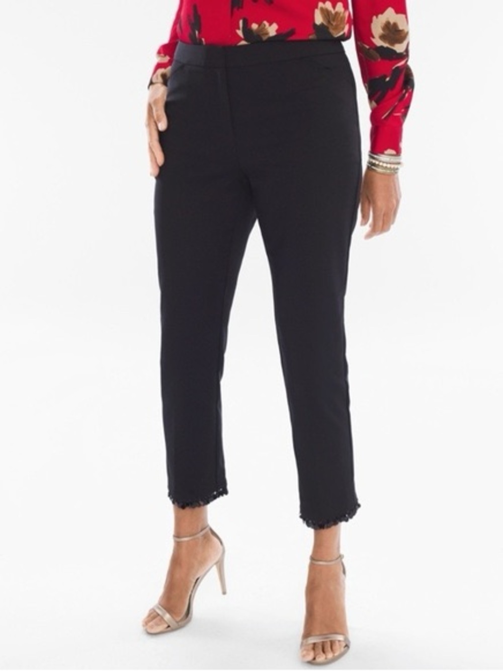 Chico’s The Ultimate Fit Beaded Hem Black Slim Ankle Pant NWT Size 1.5R US 10 - Picture 9 of 9